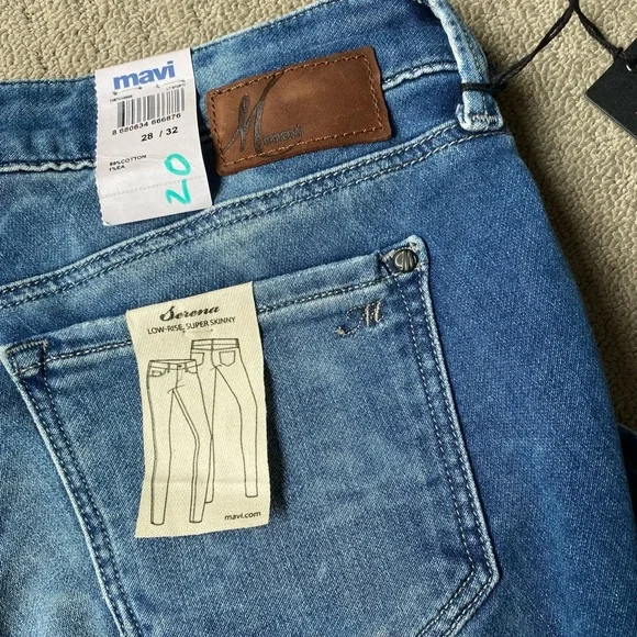 Mavi Serena Women Blue Low Rise Skinny Denim Jeans Sz W28 L32 AU10 - Picture 5 of 11